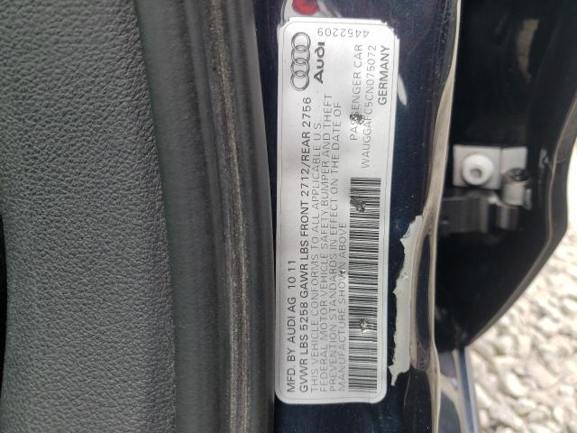 Photo 10 from auction – 2012 AUDI A6 PREMIUM with VIN WAUGGAFC5CN075072