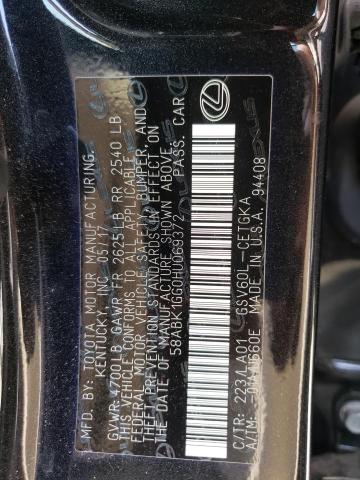 Photo 10 from auction – 2017 LEXUS ES 350 with VIN 58ABK1GG0HU069372