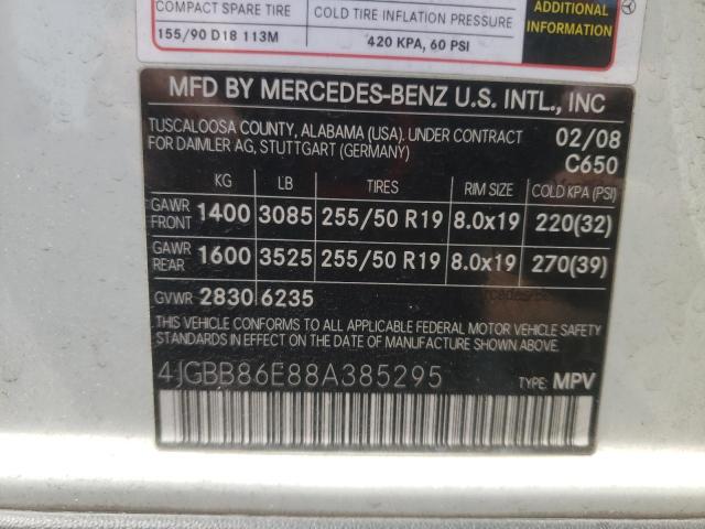 Photo 10 from auction – 2008 MERCEDES-BENZ ML 350 with VIN 4JGBB86E88A385295