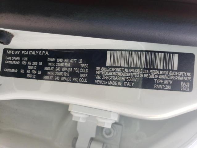 Photo 10 from auction – 2017 FIAT 500X POP with VIN ZFBCFXAB3HP536371