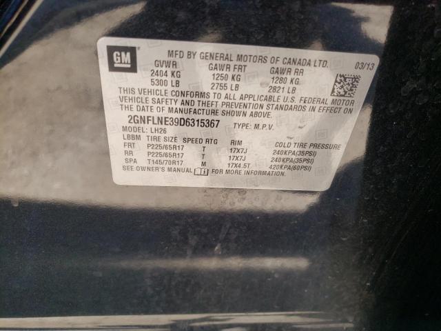 Photo 10 from auction – 2013 CHEVROLET EQUINOX LT with VIN 2GNFLNE39D6315367