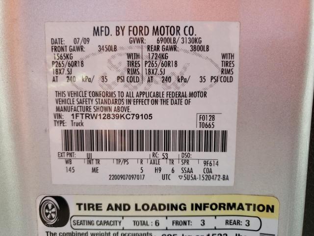 Photo 10 from auction – 2009 FORD F150 SUPER with VIN 1FTRW12839KC79105
