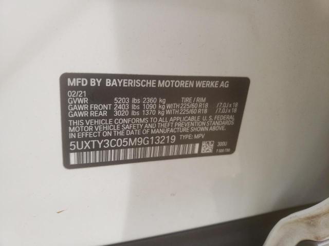 Photo 10 from auction – 2021 BMW X3 SDRIVE3 with VIN 5UXTY3C05M9G13219
