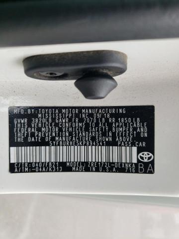 Photo 10 from auction – 2019 TOYOTA COROLLA L with VIN 5YFBURHE5KP894541