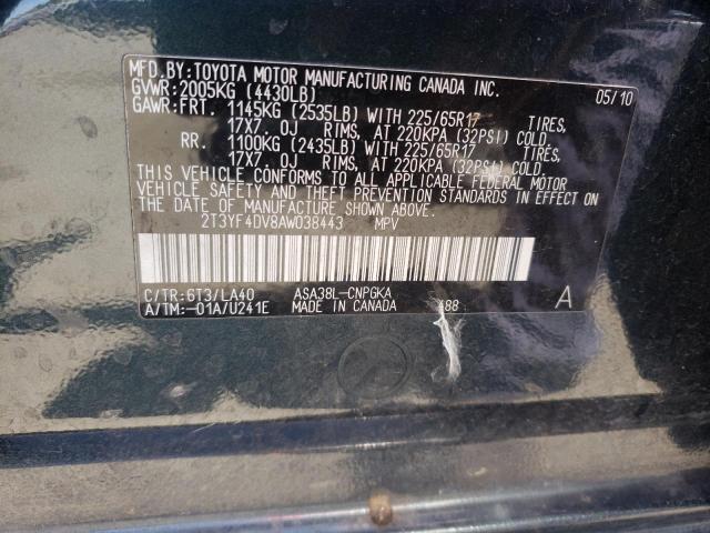 Photo 10 from auction – 2010 TOYOTA RAV4 LIMIT with VIN 2T3YF4DV8AW038443