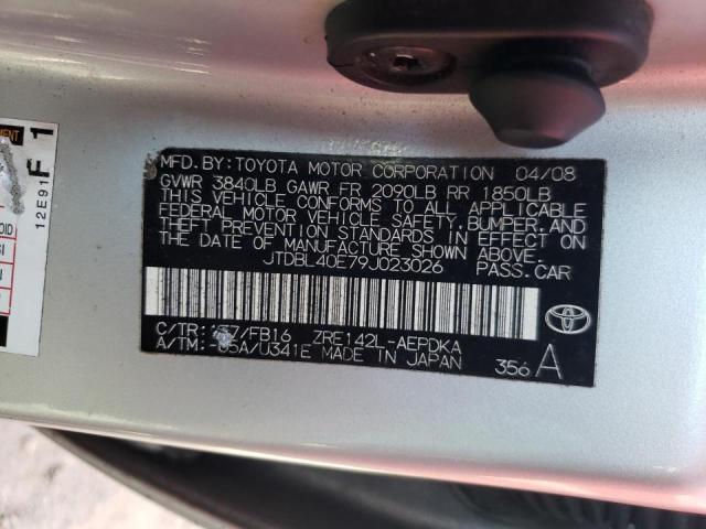 Photo 10 from auction – 2009 TOYOTA COROLLA BA with VIN JTDBL40E79J023026
