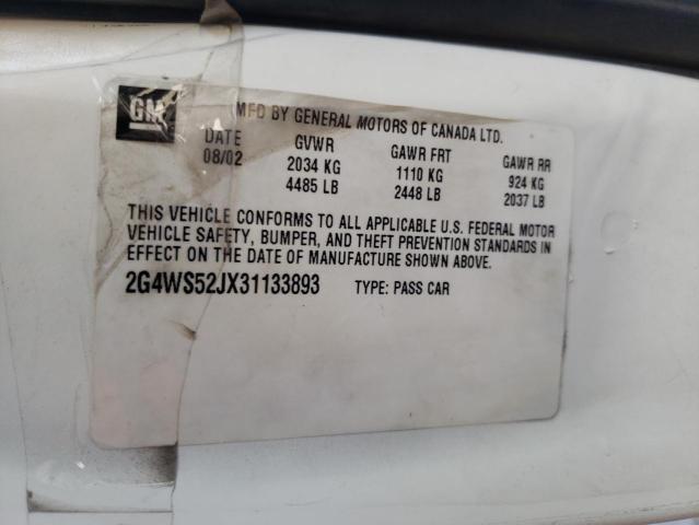 Photo 10 from auction – 2003 BUICK CENTURY CU with VIN 2G4WS52JX31133893