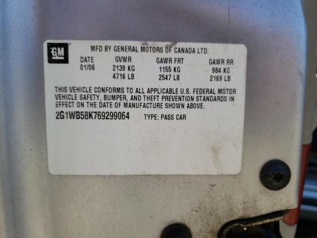 Photo 10 from auction – 2006 CHEVROLET IMPALA LS with VIN 2G1WB58K769299064