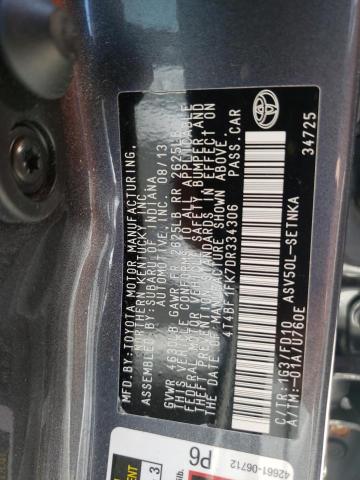 Photo 10 from auction – 2013 TOYOTA CAMRY L with VIN 4T4BF1FK7DR334306