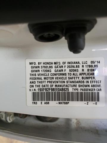 Photo 10 from auction – 2014 HONDA CIVIC with VIN 19XFB2F98EE048625