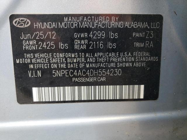 Photo 10 from auction – 2013 HYUNDAI SONATA SE with VIN 5NPEC4AC4DH554230