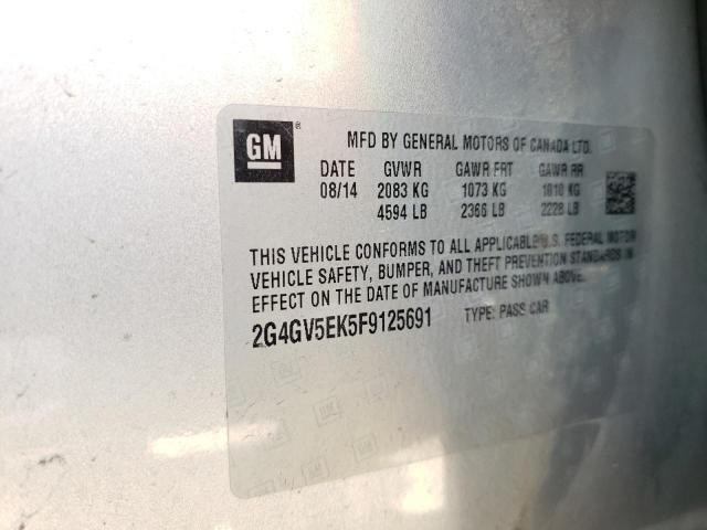 Photo 10 from auction – 2015 BUICK REGAL with VIN 2G4GV5EK5F9125691