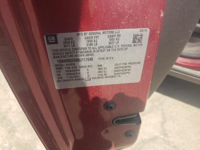 Photo 10 from auction – 2011 CHEVROLET TRAVERSE L with VIN 1GNKRGED8BJ117946