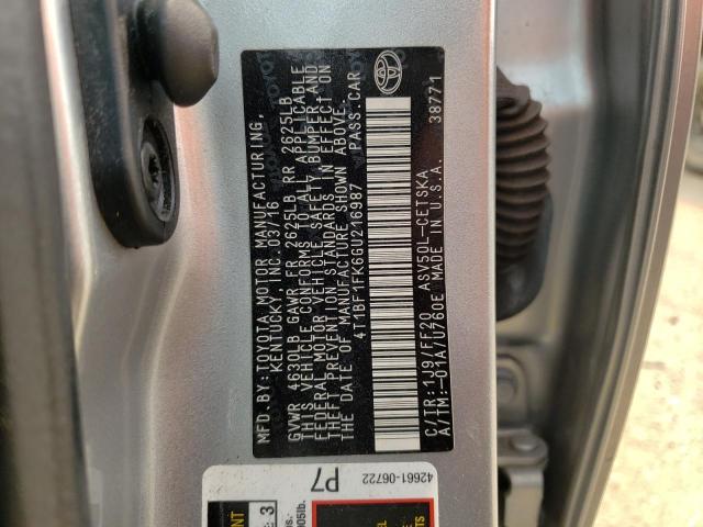 Photo 10 from auction – 2016 TOYOTA CAMRY LE with VIN 4T1BF1FK6GU216987