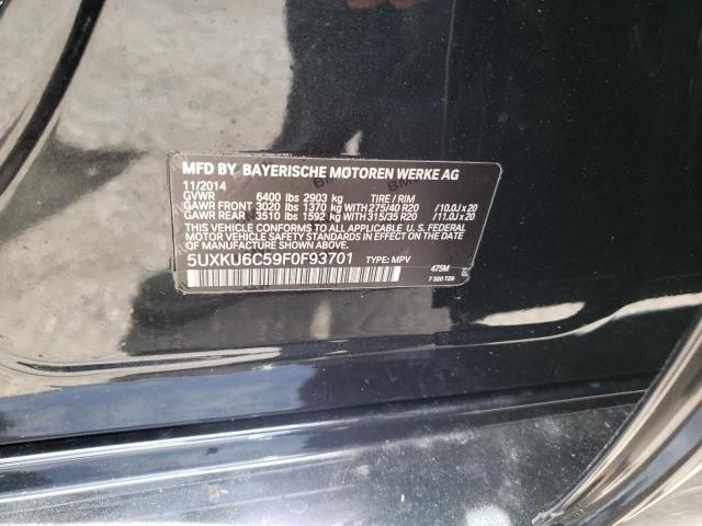 Photo 10 from auction – 2015 BMW X6 XDRIVE5 with VIN 5UXKU6C59F0F93701