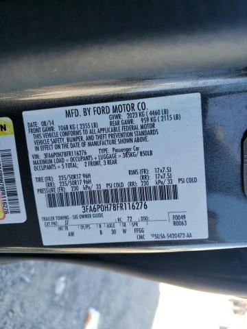 Photo 10 from auction – 2015 FORD FUSION SE with VIN 3FA6P0H78FR116276