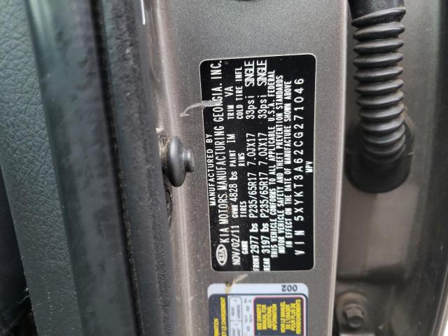 Photo 10 from auction – 2012 KIA SORENTO BA with VIN 5XYKT3A62CG271046