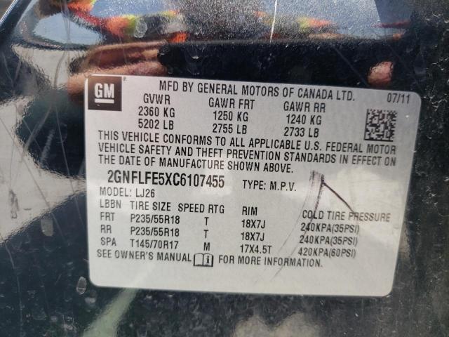 Photo 10 from auction – 2012 CHEVROLET EQUINOX LT with VIN 2GNFLFE5XC6107455