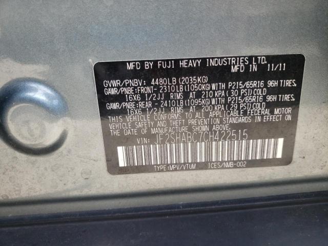 Photo 10 from auction – 2012 SUBARU FORESTER 2 with VIN JF2SHABC7CH422515