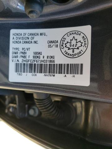 Photo 10 from auction – 2018 HONDA CIVIC LX with VIN 2HGFC2F67JH031866