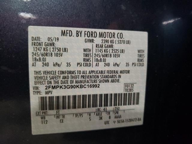 Photo 10 from auction – 2019 FORD EDGE SE with VIN 2FMPK3G90KBC16992
