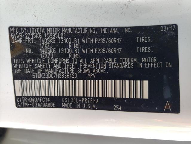 Photo 10 from auction – 2017 TOYOTA SIENNA LE with VIN 5TDKZ3DC7HS836420