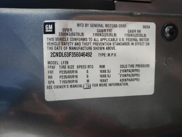 Photo 10 from auction – 2005 CHEVROLET EQUINOX LT with VIN 2CNDL63F356046492