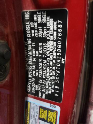 Photo 10 from auction – 2011 KIA SORENTO BA with VIN 5XYKTDA25BG076687