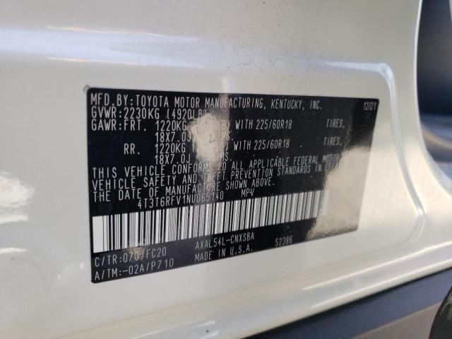 Photo 10 from auction – 2022 TOYOTA RAV4 SE with VIN 4T3T6RFV1NU065140