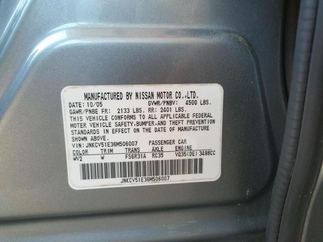 Photo 10 from auction – 2006 INFINITI G35 with VIN JNKCV51E36M506007