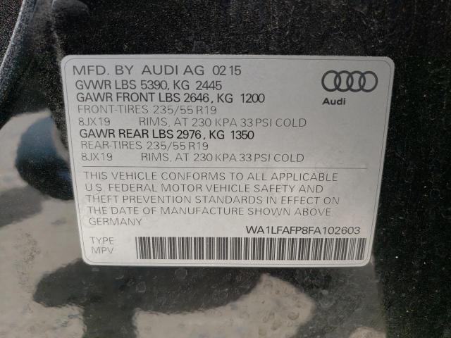 Photo 10 from auction – 2015 AUDI Q5 PREMIUM with VIN WA1LFAFP8FA102603