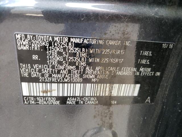 Photo 10 from auction – 2018 TOYOTA RAV4 LE with VIN 2T3ZFREV3JW513089