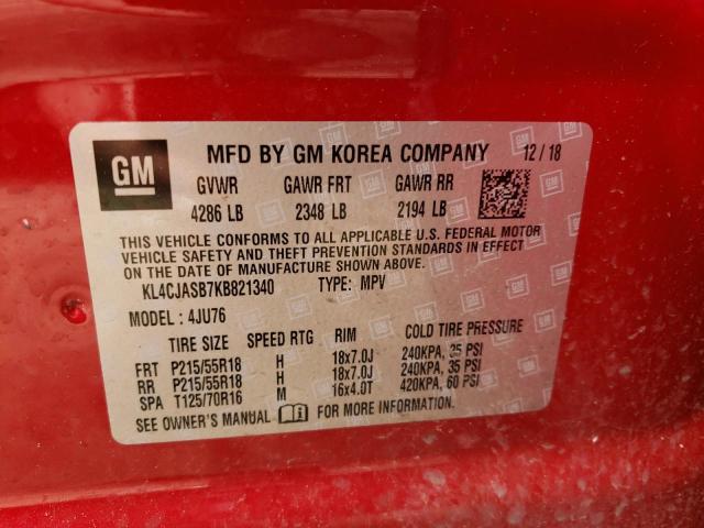 Photo 10 from auction – 2019 BUICK ENCORE PRE with VIN KL4CJASB7KB821340