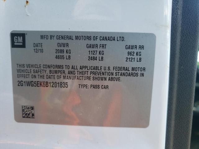 Photo 10 from auction – 2011 CHEVROLET IMPALA LT with VIN 2G1WG5EK6B1201835