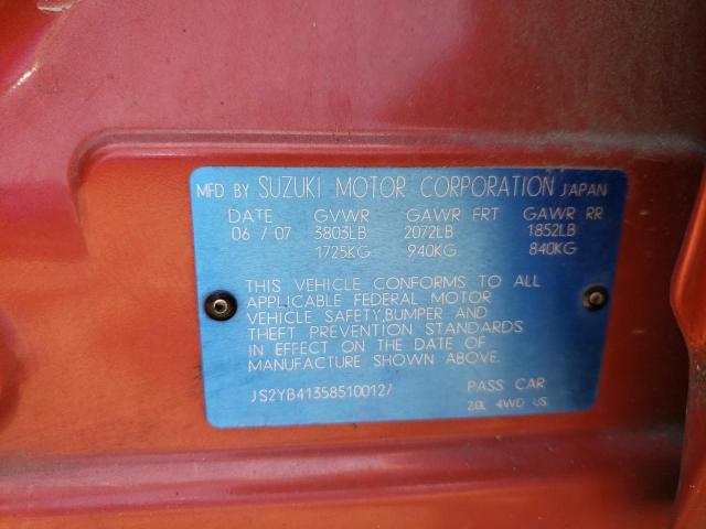 Photo 10 from auction – 2008 SUZUKI SX4 BASE with VIN JS2YB413585100127