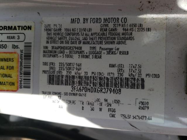 Photo 10 from auction – 2016 FORD FUSION SE with VIN 3FA6P0HDXGR379408