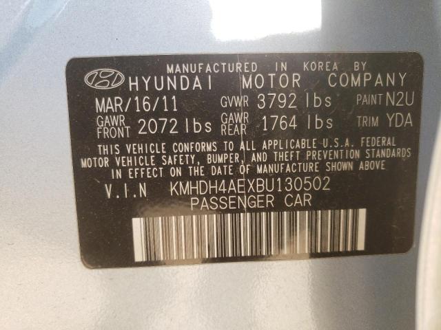 Photo 10 from auction – 2011 HYUNDAI ELANTRA GL with VIN KMHDH4AEXBU130502