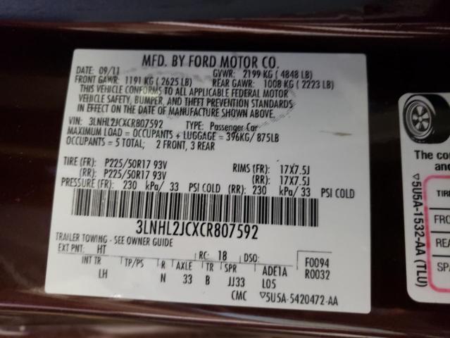 Photo 10 from auction – 2012 LINCOLN MKZ with VIN 3LNHL2JCXCR807592