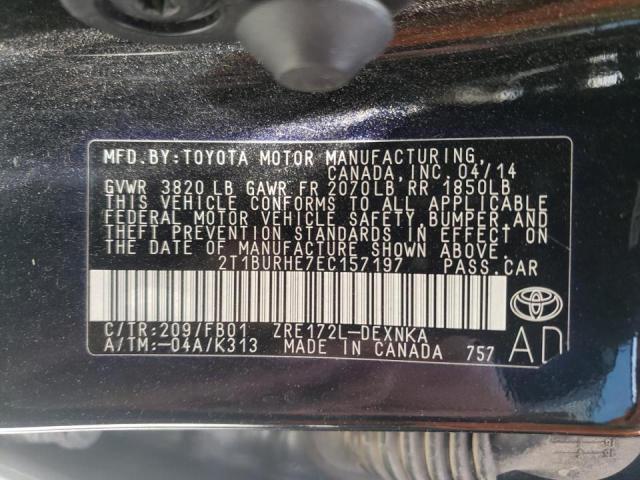 Photo 10 from auction – 2014 TOYOTA COROLLA L with VIN 2T1BURHE7EC157197