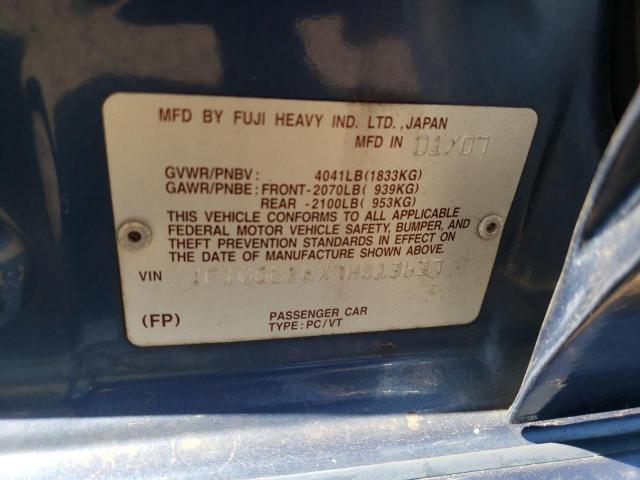 Photo 10 from auction – 2007 SUBARU IMPREZA 2. with VIN JF1GG616X7H813637