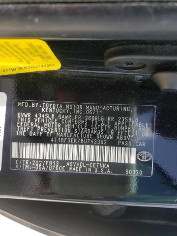 Photo 10 from auction – 2011 TOYOTA CAMRY BASE with VIN 4T1BF3EK7BU743362