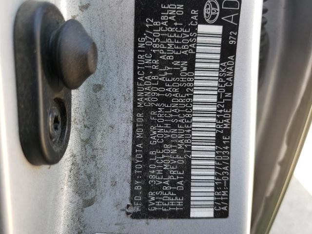 Photo 10 from auction – 2012 TOYOTA COROLLA BA with VIN 2T1BU4EE8CC912880