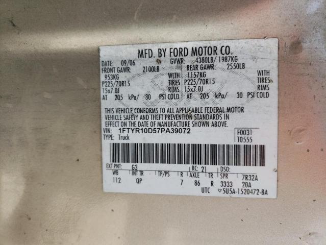 صورة رقم 10 من المزاد - 2007 FORD RANGER مع VIN 1FTYR10D57PA39072