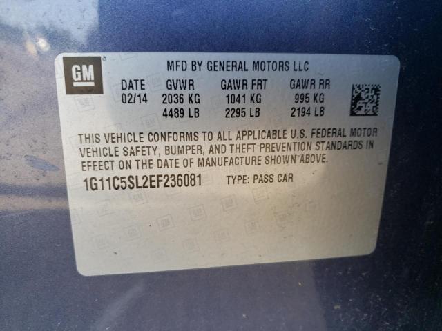 Photo 10 from auction – 2014 CHEVROLET MALIBU 1LT with VIN 1G11C5SL2EF236081