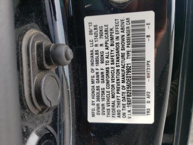 Photo 10 from auction – 2013 HONDA CIVIC with VIN 19XFB2E56DE079921