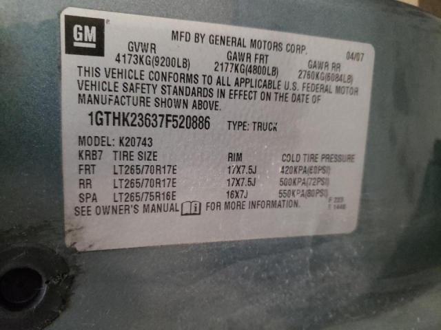 Photo 10 from auction – 2007 GMC SIERRA K25 with VIN 1GTHK23637F520886