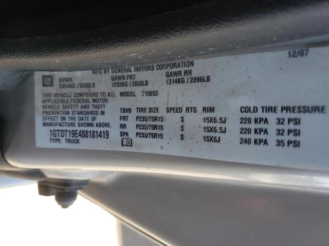 Photo 10 from auction – 2008 GMC CANYON with VIN 1GTDT19E488181419