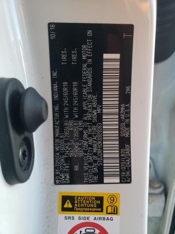 Photo 10 from auction – 2019 TOYOTA HIGHLANDER with VIN 5TDJZRFH2KS929263