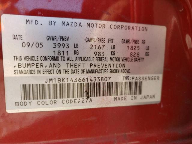 Photo 10 from auction – 2006 MAZDA 3 HATCHBAC with VIN JM1BK143661433807