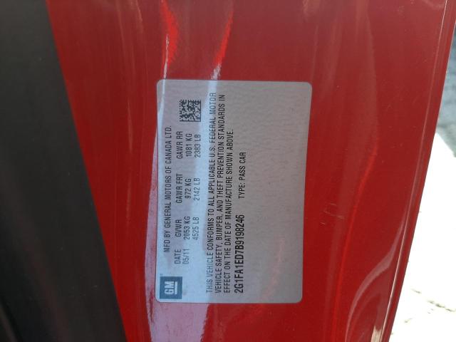 Photo 10 from auction – 2011 CHEVROLET CAMARO LS with VIN 2G1FA1ED7B9198246